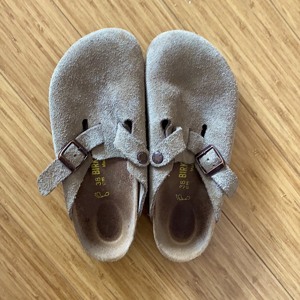 Birkenstock boston suede clogs